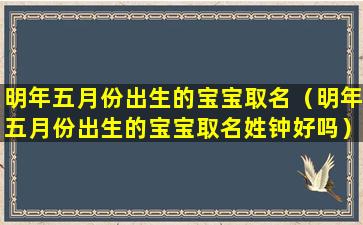 明年五月份出生的宝宝取名（明年五月份出生的宝宝取名姓钟好吗）