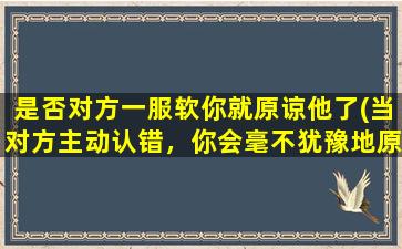 是否对方一服软你就原谅他了(当对方主动认错，你会毫不犹豫地原谅吗？)