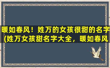 暖如春风！姓万的女孩很甜的名字(姓万女孩甜名字大全，暖如春风的美丽人生)