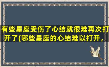 有些星座受伤了心结就很难再次打开了(哪些星座的心结难以打开，如何解开心结？)