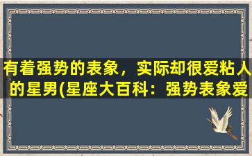 有着强势的表象，实际却很爱粘人的星男(星座大百科：强势表象爱粘人的星男特征解析)