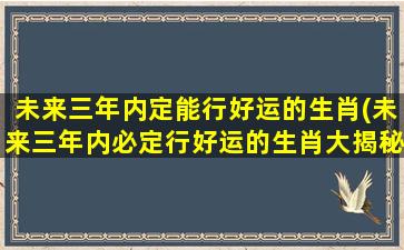 未来三年内定能行好运的生肖(未来三年内必定行好运的生肖大揭秘！)