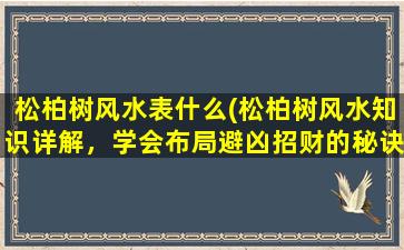 松柏树风水表什么(松柏树风水知识详解，学会布局避凶招财的秘诀)