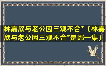 林嘉欣与老公因三观不合*（林嘉欣与老公因三观不合*是哪一集）