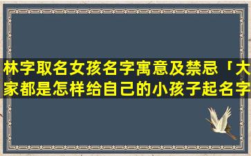 林字取名女孩名字寓意及禁忌「大家都是怎样给自己的小孩子起名字的呢」