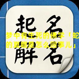 梦中有生死的佛学「蛇的夏眠是怎么回事儿」