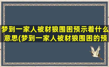 梦到一家人被豺狼围困预示着什么意思(梦到一家人被豺狼围困的预兆是什么)