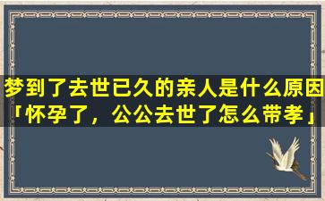 梦到了去世已久的亲人是什么原因「怀孕了，公公去世了怎么带孝」