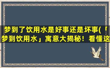 梦到了饮用水是好事还是坏事(「梦到饮用水」寓意大揭秘！看懂这个新奇的象征，*呼之欲出！)