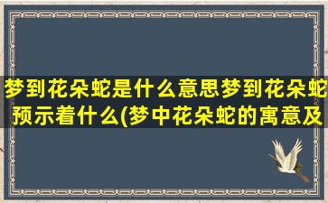 梦到花朵蛇是什么意思梦到花朵蛇预示着什么(梦中花朵蛇的寓意及预示-百科解析)