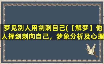 梦见别人用剑刺自己(【解梦】他人挥剑刺向自己，梦象分析及心理疏导)