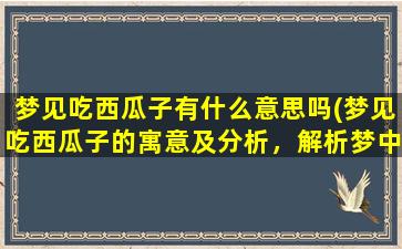 梦见吃西瓜子有什么意思吗(梦见吃西瓜子的寓意及分析，解析梦中所得，为你揭示真正的含义)