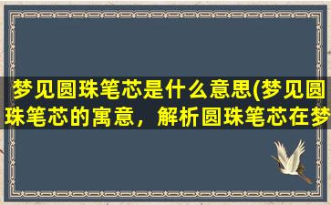 梦见圆珠笔芯是什么意思(梦见圆珠笔芯的寓意，解析圆珠笔芯在梦境中的象征)