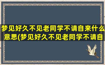 梦见好久不见老同学不请自来什么意思(梦见好久不见老同学不请自来解析，可能暗示了什么)