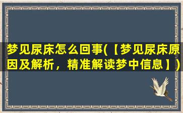 梦见尿床怎么回事(【梦见尿床原因及解析，精准解读梦中信息】)