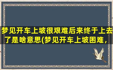 梦见开车上坡很艰难后来终于上去了是啥意思(梦见开车上坡困难，zui终攀登成功：解梦分析)