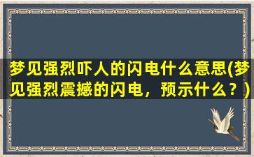 梦见强烈吓人的闪电什么意思(梦见强烈震撼的闪电，预示什么？)