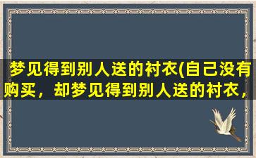 梦见得到别人送的衬衣(自己没有购买，却梦见得到别人送的衬衣，解梦分析)