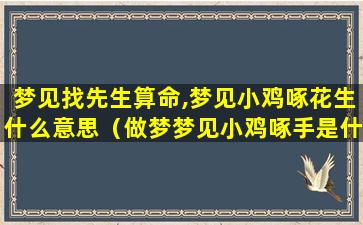 梦见找先生算命,梦见小鸡啄花生什么意思（做梦梦见小鸡啄手是什么意思）