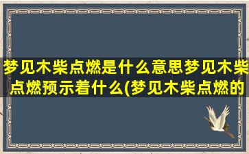 梦见木柴点燃是什么意思梦见木柴点燃预示着什么(梦见木柴点燃的含义与预示)