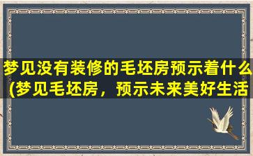 梦见没有装修的毛坯房预示着什么(梦见毛坯房，预示未来美好生活)