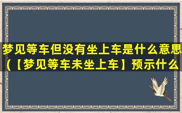 梦见等车但没有坐上车是什么意思(【梦见等车未坐上车】预示什么？浅析梦境象征真实含义)