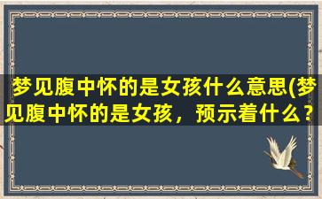 梦见腹中怀的是女孩什么意思(梦见腹中怀的是女孩，预示着什么？)