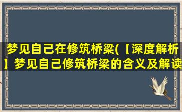 梦见自己在修筑桥梁(【深度解析】梦见自己修筑桥梁的含义及解读)