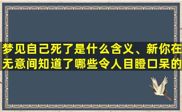 梦见自己死了是什么含义、新你在无意间知道了哪些令人目瞪口呆的秘密