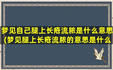 梦见自己腿上长疮流脓是什么意思(梦见腿上长疮流脓的意思是什么？解析一下吧！)