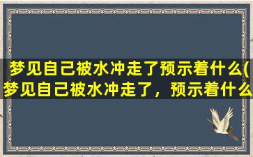 梦见自己被水冲走了预示着什么(梦见自己被水冲走了，预示着什么？解梦师揭开神秘面纱！)