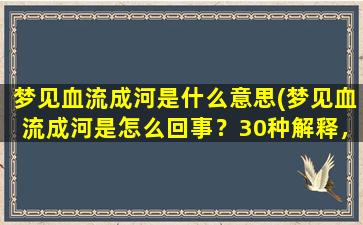 梦见血流成河是什么意思(梦见血流成河是怎么回事？30种解释，意思大揭密！)