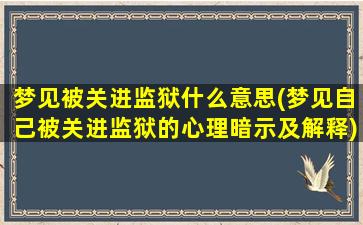 梦见被关进监狱什么意思(梦见自己被关进监狱的心理暗示及解释)