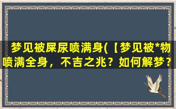 梦见被屎尿喷满身(【梦见被*物喷满全身，不吉之兆？如何解梦？】)