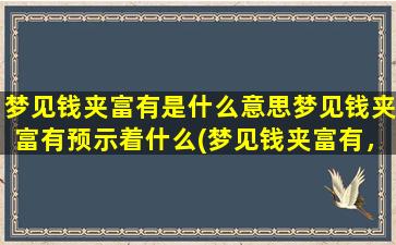 梦见钱夹富有是什么意思梦见钱夹富有预示着什么(梦见钱夹富有，预示着意外收获财富的好兆头)