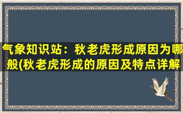 气象知识站：秋老虎形成原因为哪般(秋老虎形成的原因及特点详解：*秋季高温的奥秘！)