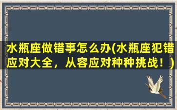 水瓶座做错事怎么办(水瓶座犯错应对大全，从容应对种种挑战！)