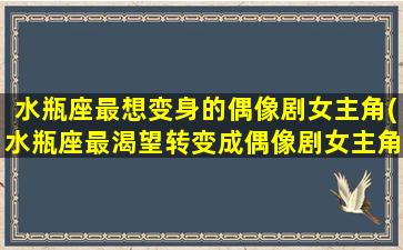 水瓶座最想变身的偶像剧女主角(水瓶座最渴望转变成偶像剧女主角的理由和方式)