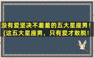 没有爱坚决不羞羞的五大星座男！(这五大星座男，只有爱才敢脱！)