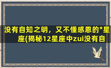 没有自知之明，又不懂感恩的*星座(揭秘12星座中zui没有自知之明、不懂感恩的*星座)