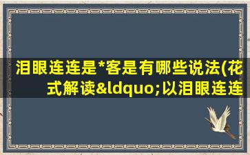 泪眼连连是*客是有哪些说法(花式解读“以泪眼连连是*客”，揭开这个经典谚语的多重意义)