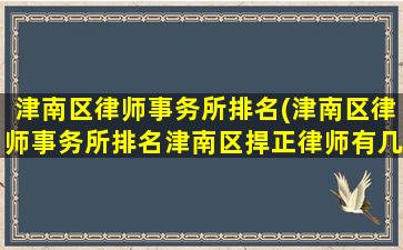 津南区律师事务所排名(津南区律师事务所排名津南区捍正律师有几个律师)