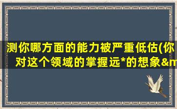 测你哪方面的能力被严重低估(你对这个领域的掌握远*的想象——测评智能百科达人，哪些能力被严重低估？)