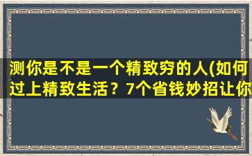 测你是不是一个精致穷的人(如何过上精致生活？7个省钱妙招让你不再是穷人)