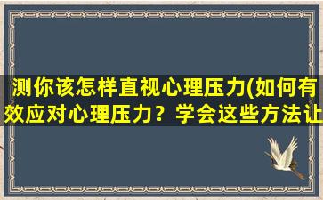 测你该怎样直视心理压力(如何有效应对心理压力？学会这些方法让你轻松直面挑战！)