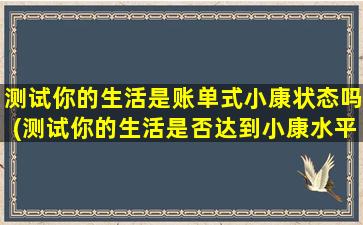 测试你的生活是账单式小康状态吗(测试你的生活是否达到小康水平，看看你的账单是否符合标准)