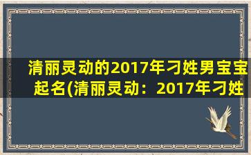 清丽灵动的2017年刁姓男宝宝起名(清丽灵动：2017年刁姓男宝宝起名大全，祝宝宝健康快乐成长)