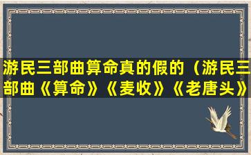 游民三部曲算命真的假的（游民三部曲《算命》《麦收》《老唐头》）