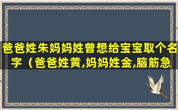 爸爸姓朱妈妈姓曾想给宝宝取个名字（爸爸姓黄,妈妈姓金,脑筋急转弯怎么取名字）