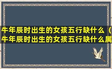 牛年辰时出生的女孩五行缺什么（牛年辰时出生的女孩五行缺什么属性）